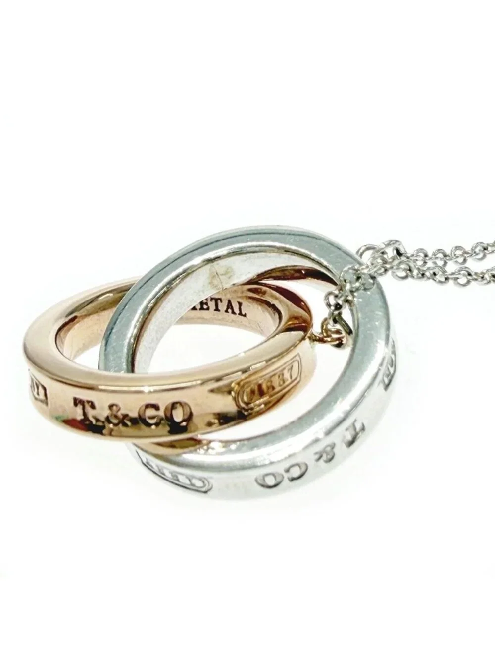 Tiffany & Co Silver Interlocking Circle Necklace 925 Meta